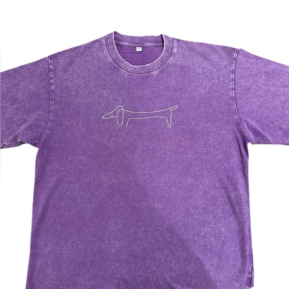 NEW Stonewashed Purple Dachshund T-Shirt - Picture 1 of 2